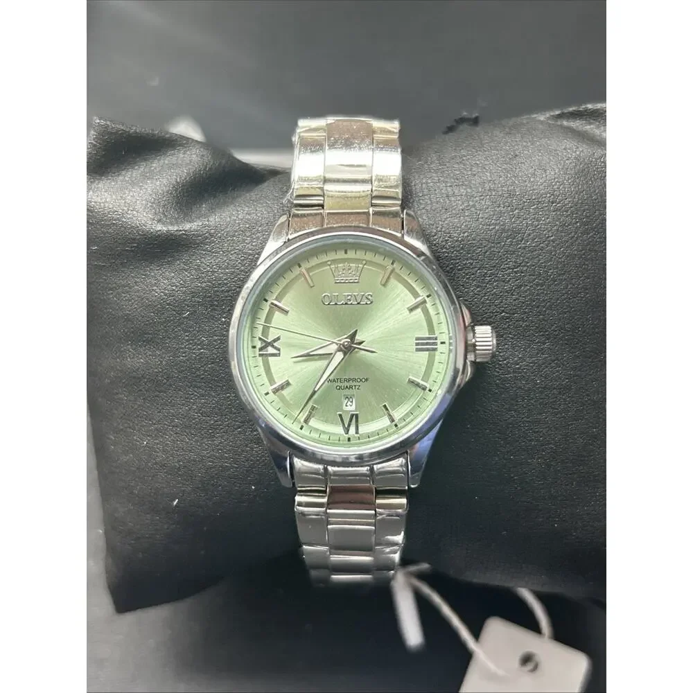 Olevs Green Dial Silver Tone Women’s Quartz Watch